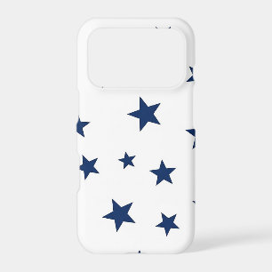 Classic Navy Blue Stars Seamless Pattern