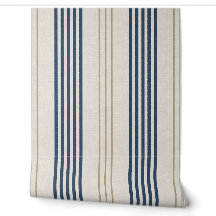 Classic Navy Blue Ticking Stripe Pattern