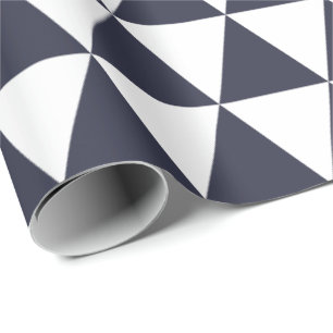 Classic Navy Blue Triangles Wrapping Paper