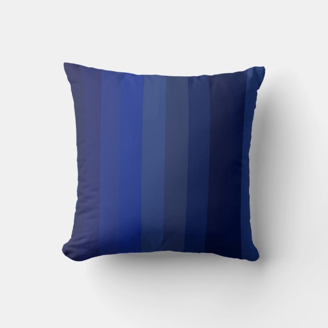 Classic Navy & Cobalt Vertical Stripes Cushion (Front)