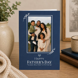 Classic Navy Father’s Day Photo Card