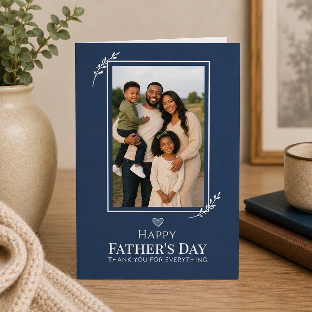Classic Navy Father’s Day Photo  Card (Creator Uploaded)