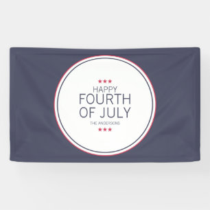 Classic Navy Fourth of July Independence Day Banner