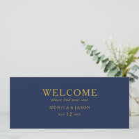Classic Navy | Gold Hanging Seating Chart Header