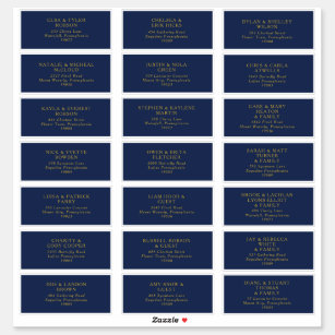 Classic Navy   Gold Wedding Guest Address Labels
