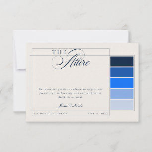 Classic Navy Ivory Calligraphy Formal Attire Code Invitation