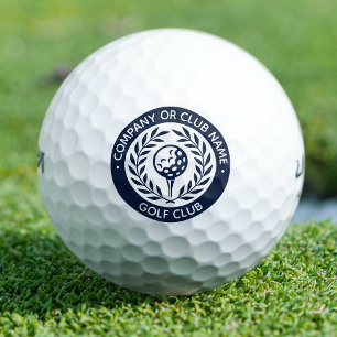 Classic Navy Laurel Wreath Logo Custom Name Golf Balls