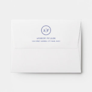 Classic Navy Monogram A2 Envelopes