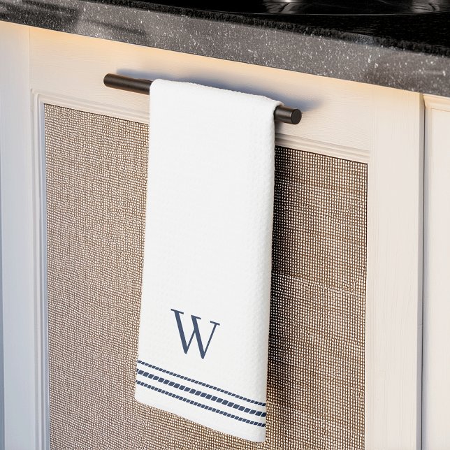 Classic Navy | Rope Stripe Monogram Tea Towel (Creator Uploaded)