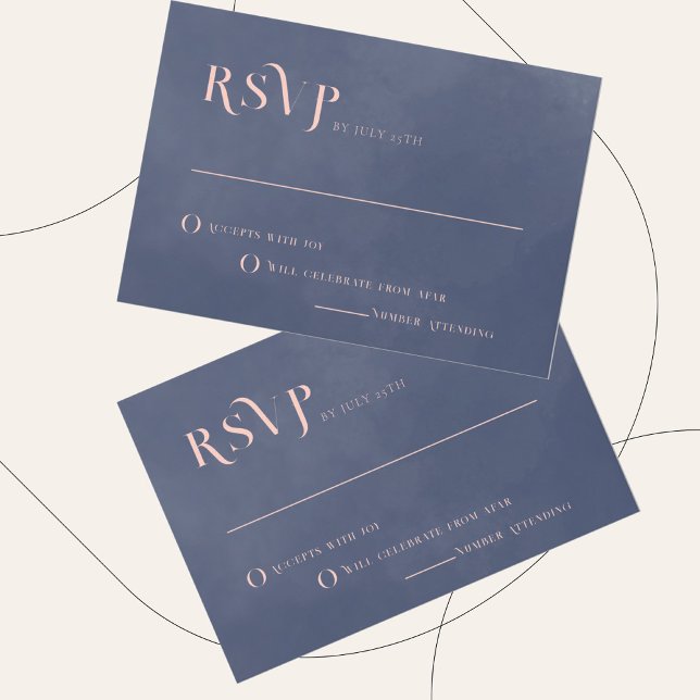 Classic Navy Smoke Blue Wedding RSVP Card (Creator Uploaded)