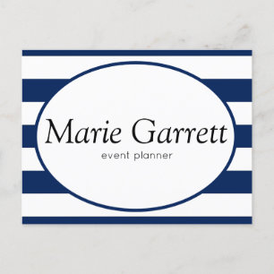 Classic Navy Stripes Marketing Holiday Postcard