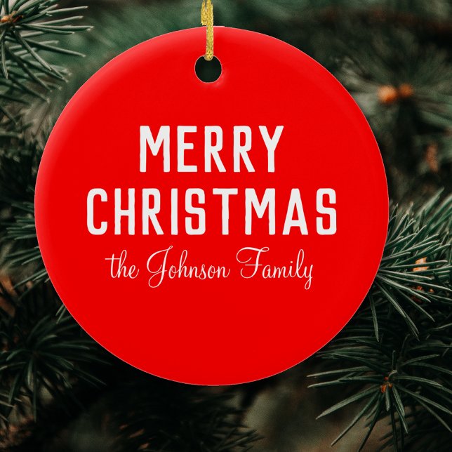 Classic Neon Red Elegant Christmas Ceramic Tree Decoration (Creator Uploaded)