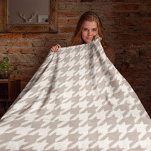 Classic Neutral Ivory Taupe Houndstooth Pattern