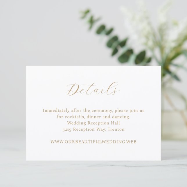 Classic Neutral Monogram Elegant Wedding Enclosure Card (Standing Front)