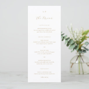 Classic Neutral Monogram Elegant Wedding Menu