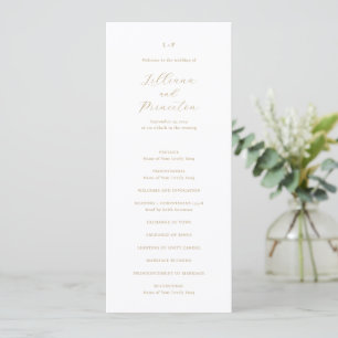 Classic Neutral Monogram Elegant Wedding Programme