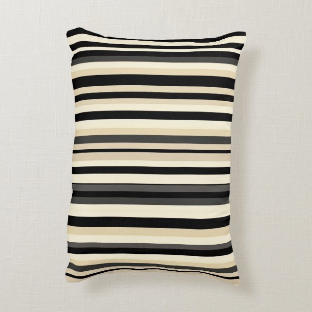 Classic Neutral Stripes Pillow (Back(Vertical))