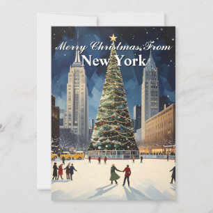 Classic New York City Christmas Tree  Holiday Card