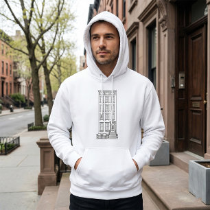 Classic New York Stoop Apartment Drawing Hoodie