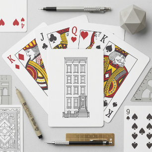 Classic New York Stoop Apartment Drawing Playing Cards