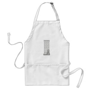 Classic New York Stoop Apartment Drawing Standard Apron