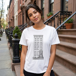 Classic New York Stoop Apartment Drawing T-Shirt