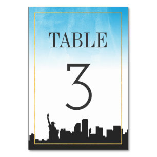 Classic New York Wedding Table Number