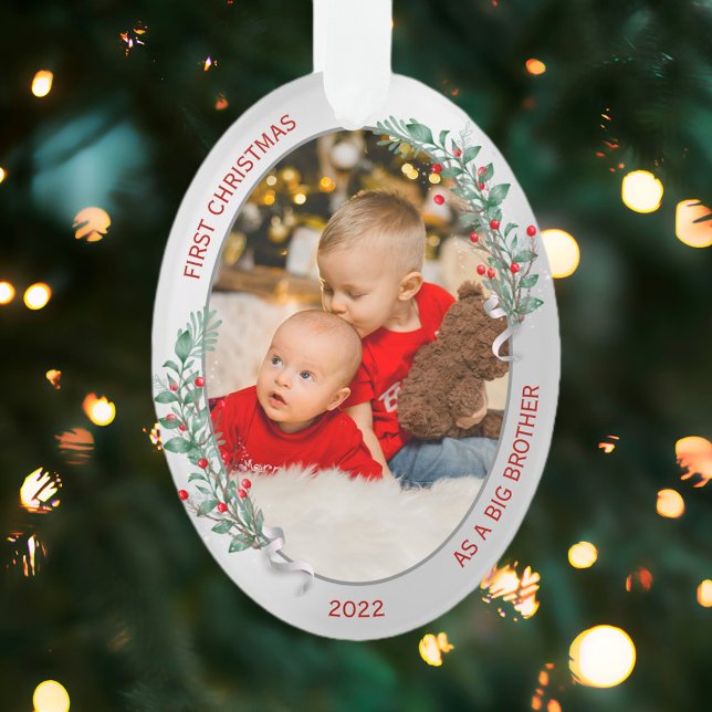 Classic Newborn 1st Christmas Big Brother Ornament (Creator Uploaded)