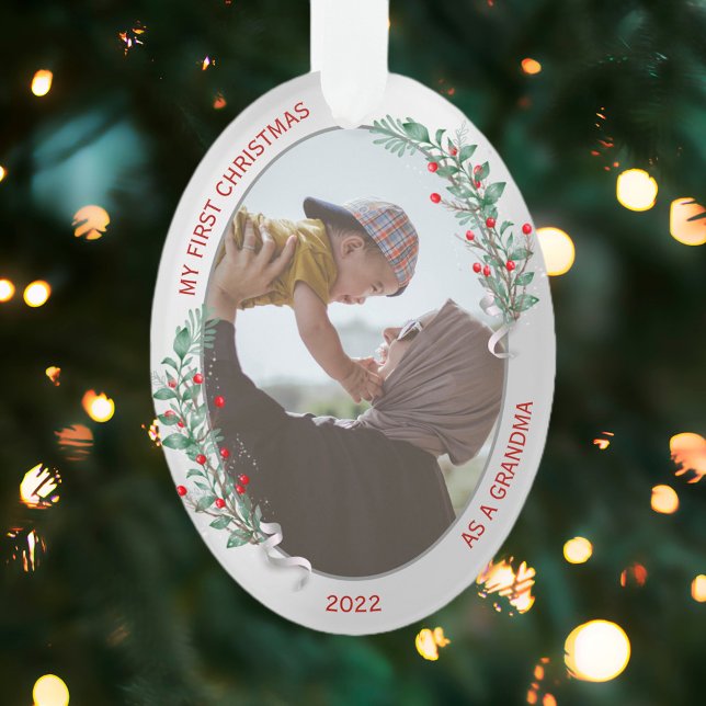 Classic Newborn 1st Christmas Grandma Ornament (Creator Uploaded)
