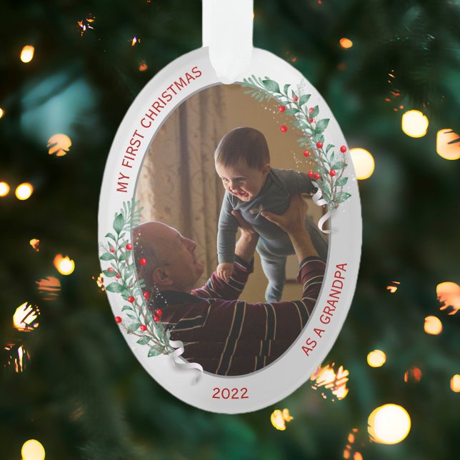 Classic Newborn 1st Christmas Grandpa Ornament (Creator Uploaded)