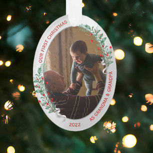Classic Newborn 1st Christmas Grandparents Ornament