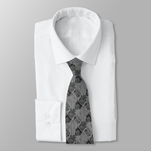 Classic Night Before Christmas Grey Black Neck Tie (Tied)