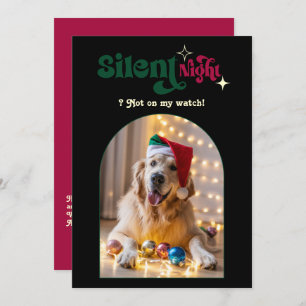 Classic Noel Funny Retro Pet Dog Christmas Photo Holiday Card