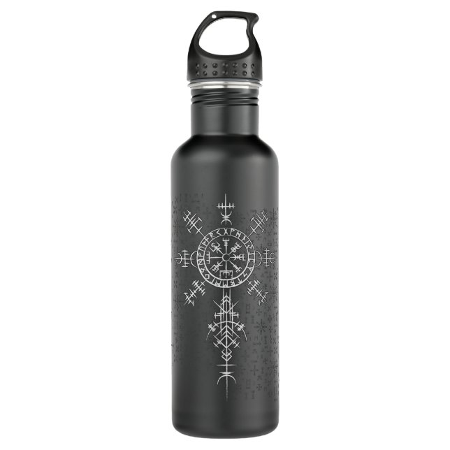 Classic Nordic Celtic Symbol - Viking Compass Vegv 710 Ml Water Bottle (Front)