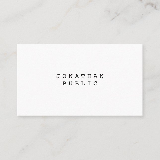 Classic Nostalgic Look Minimalistic Elegant Plain Business Card (Front)