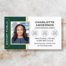 Classic Notary Signing Agent Photo Green Gold