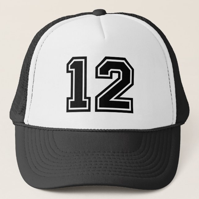 Classic Number 12 Trucker Hat (Front)