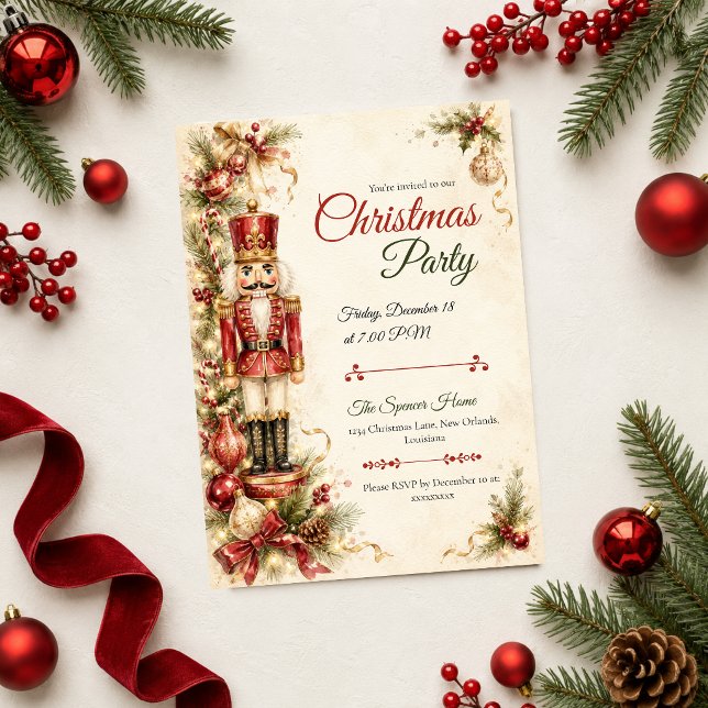 Classic Nutcracker Christmas Party Invitation (Creator Uploaded)