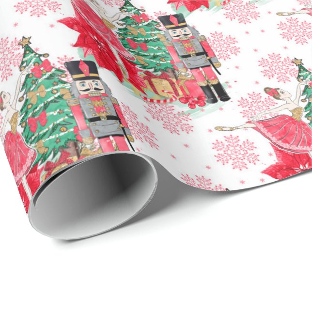 Classic Nutcracker & Princess Christmas Gift Wrapping Paper (Roll Corner)