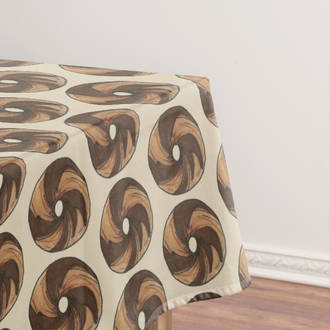 Classic NYC New York City Marble Rye Bagel Foodie Tablecloth (In Situ)