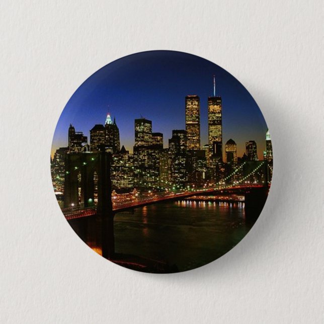 Classic NYC Skyline 6 Cm Round Badge (Front)
