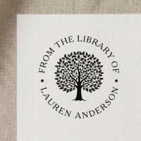 Classic Oak Tree from the Library of Bookplate