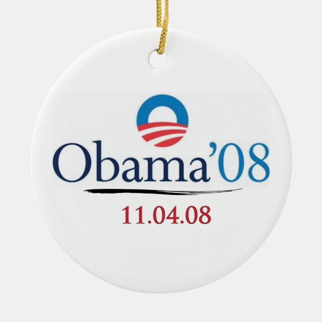 Classic Obama '08 Commemorative Ornament (Front)