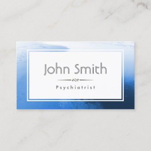 Classic Ocean Blue Psychiatrist Business Card
