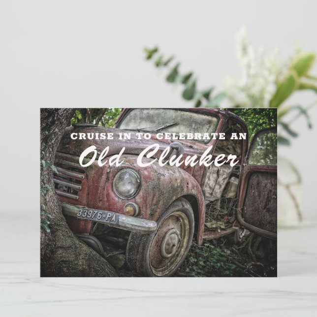 Classic Old Clunker Birthday Invitation (Standing Front)