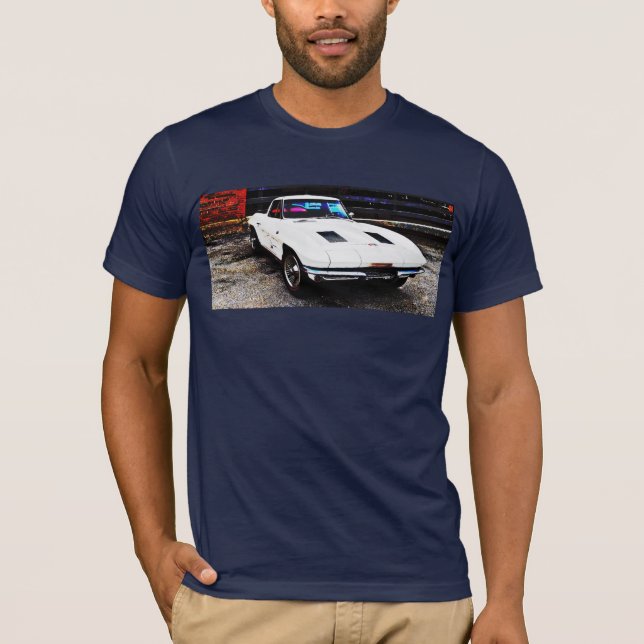 Classic Old Corvette Car Art T-Shirt (Front)