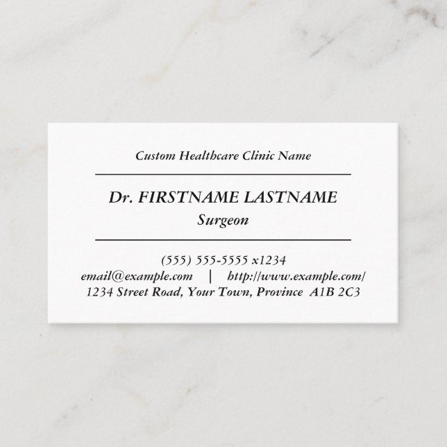 Classic, Old Fashioned Business Card (Front)