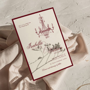 Classic Old Money Ivory Retro Timeless Wedding Invitation
