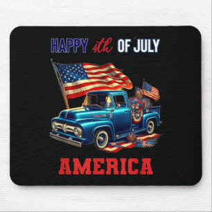 Classic Old Pickup Truck 4th of July Patriotic Mouse Pad