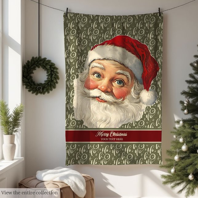 Classic Old Time Santa Blanket with Red Accents (Classic Old Time Santa Blanket with Red Accents)